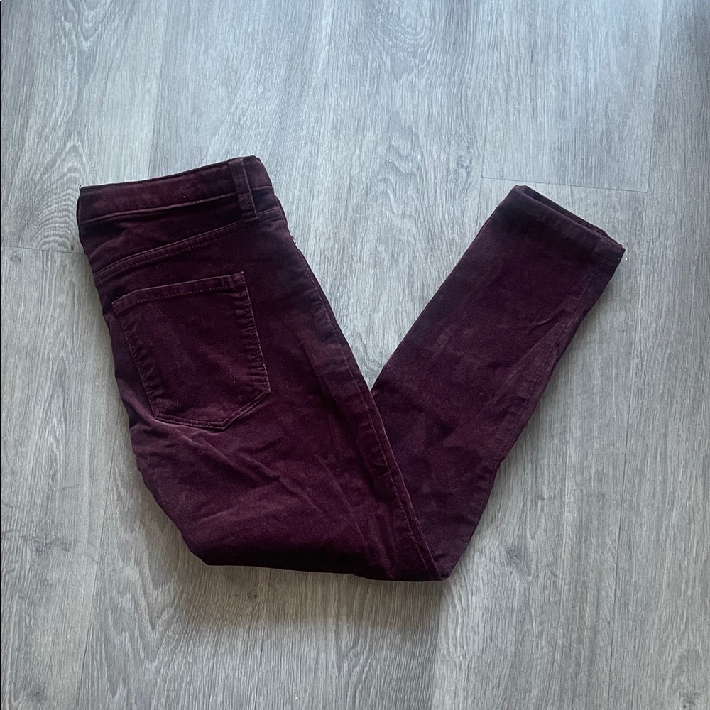 Banana Republic Burgundy Mid-rise Skinny Corduroy Pants